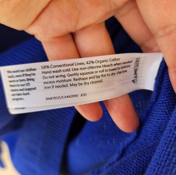 Eileen Fisher blue linen blend sweater - Picture 6 of 12